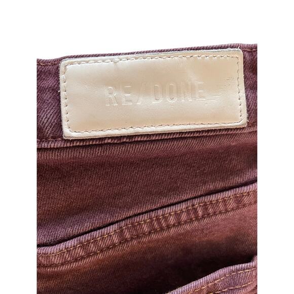 Re/Done Stove Pipe Button Fly Washed Plum Jeans 29 - Picture 2 of 8